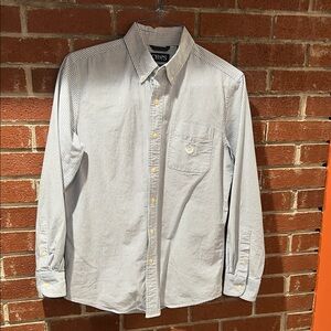 Chaps Blue and White Striped Casual Shirt